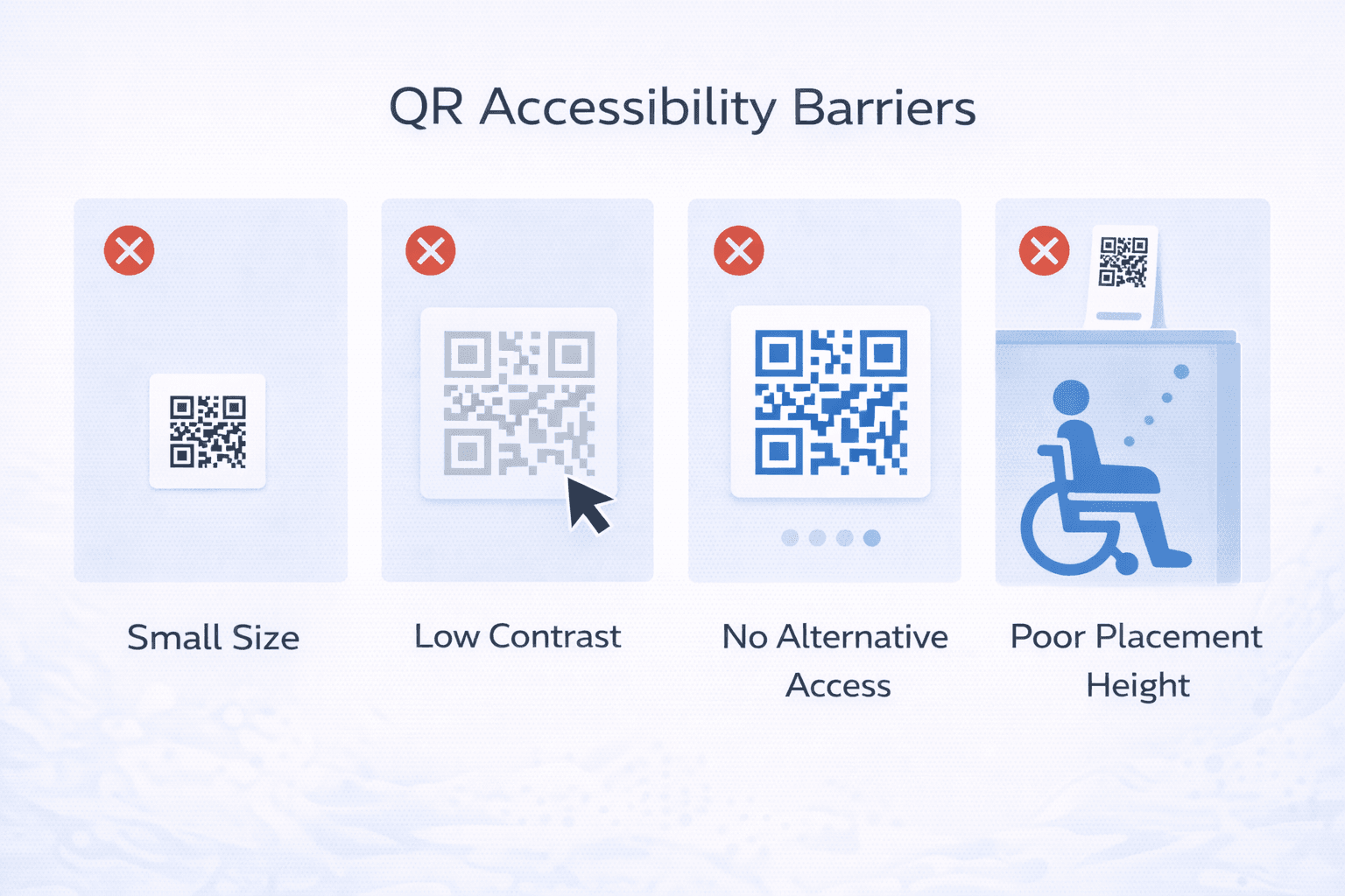 Illustration showing different accessibility barriers