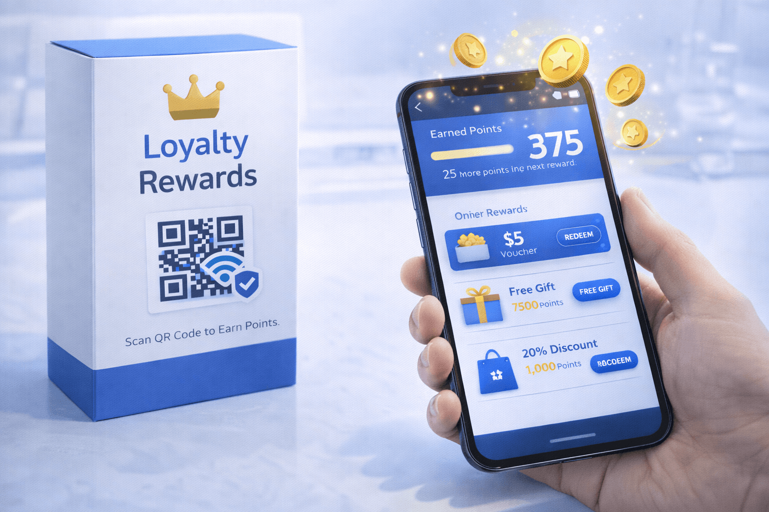 QR code on packaging linking to loyalty program